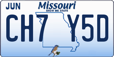 MO license plate CH7Y5D