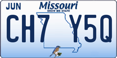 MO license plate CH7Y5Q