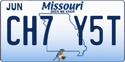 MO license plate CH7Y5T