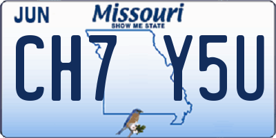 MO license plate CH7Y5U