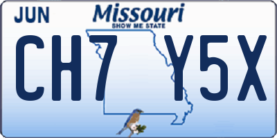 MO license plate CH7Y5X