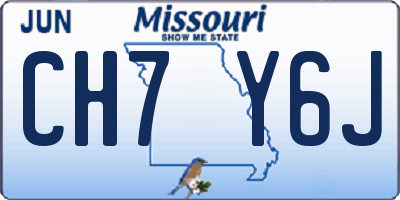 MO license plate CH7Y6J