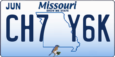 MO license plate CH7Y6K
