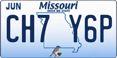 MO license plate CH7Y6P