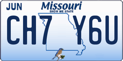 MO license plate CH7Y6U