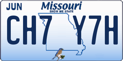 MO license plate CH7Y7H