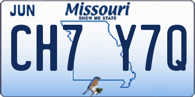 MO license plate CH7Y7Q