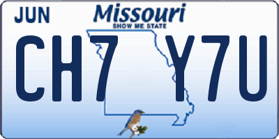 MO license plate CH7Y7U