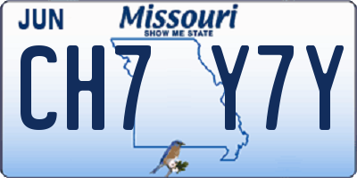 MO license plate CH7Y7Y