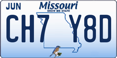 MO license plate CH7Y8D