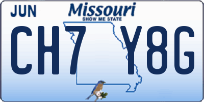 MO license plate CH7Y8G