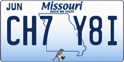 MO license plate CH7Y8I