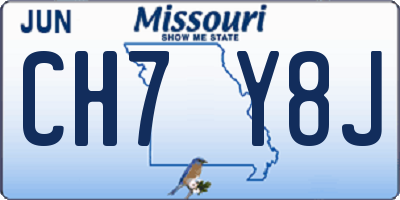 MO license plate CH7Y8J