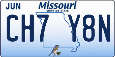 MO license plate CH7Y8N