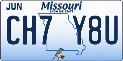 MO license plate CH7Y8U
