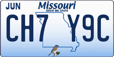 MO license plate CH7Y9C