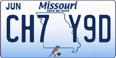 MO license plate CH7Y9D