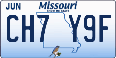 MO license plate CH7Y9F