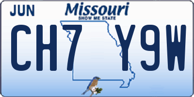 MO license plate CH7Y9W