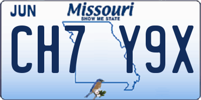 MO license plate CH7Y9X