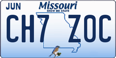 MO license plate CH7Z0C
