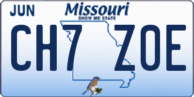 MO license plate CH7Z0E