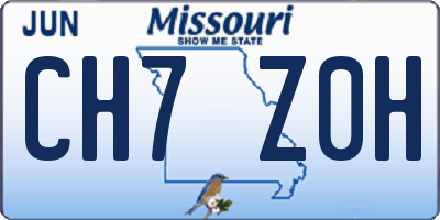 MO license plate CH7Z0H
