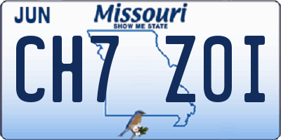 MO license plate CH7Z0I