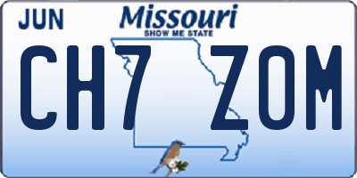 MO license plate CH7Z0M