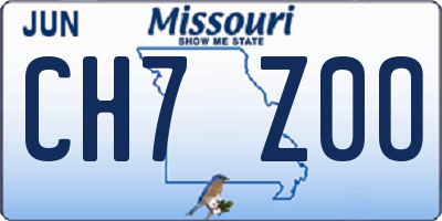 MO license plate CH7Z0O