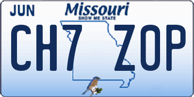 MO license plate CH7Z0P