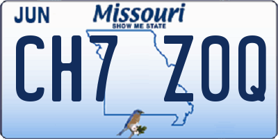 MO license plate CH7Z0Q