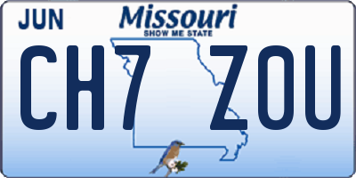 MO license plate CH7Z0U