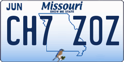 MO license plate CH7Z0Z