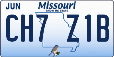 MO license plate CH7Z1B