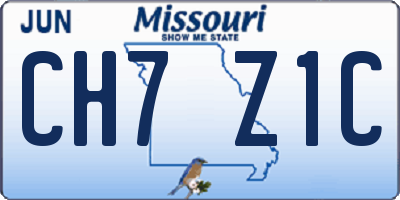 MO license plate CH7Z1C