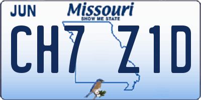MO license plate CH7Z1D