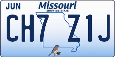 MO license plate CH7Z1J