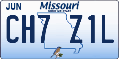 MO license plate CH7Z1L
