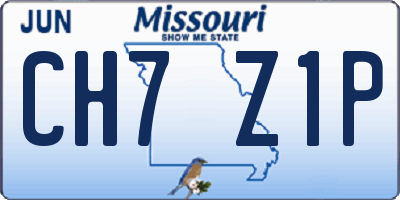 MO license plate CH7Z1P
