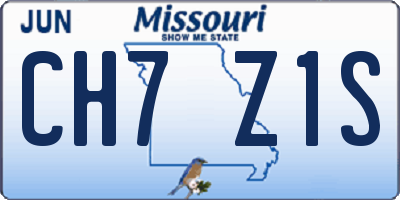 MO license plate CH7Z1S