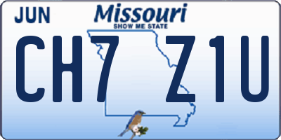 MO license plate CH7Z1U