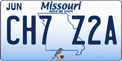 MO license plate CH7Z2A