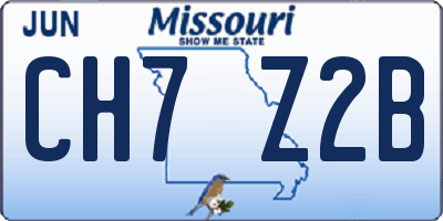 MO license plate CH7Z2B