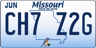 MO license plate CH7Z2G