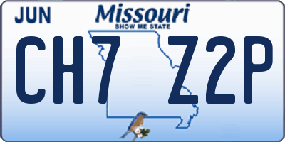 MO license plate CH7Z2P