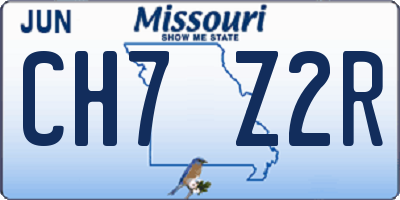 MO license plate CH7Z2R
