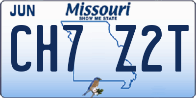 MO license plate CH7Z2T