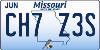 MO license plate CH7Z3S