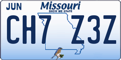 MO license plate CH7Z3Z
